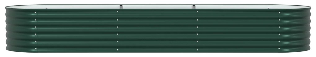 vidaXL Υψωμένο Κρεβάτι Κήπου Πράσινο 320x80x44 εκ. Γαλβανισμένο Ατσάλι