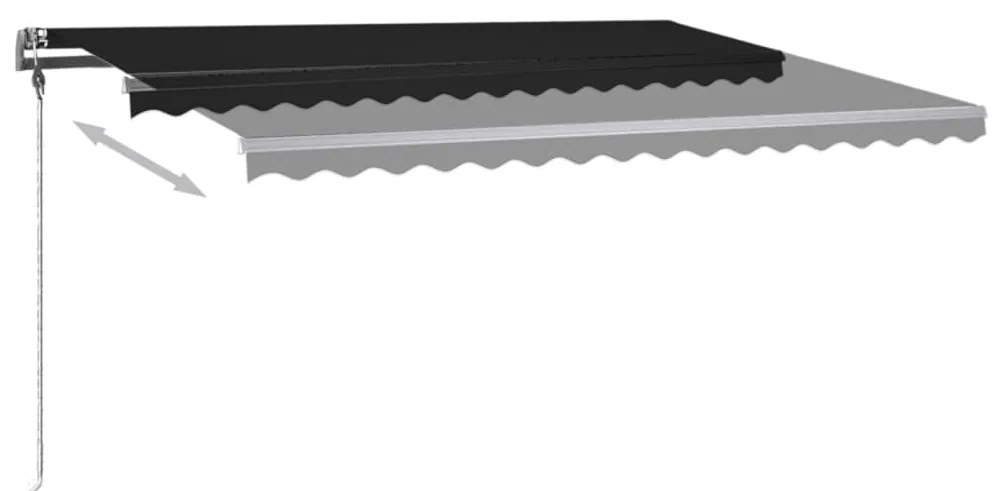 vidaXL Τέντα Συρόμενη Χειροκίνητη με LED Ανθρακί 400 x 300 εκ.