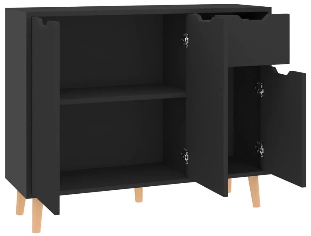vidaXL Μπουφές Γυαλιστερό Μαύρο 90x30x72 εκ. Επεξεργασμένο Ξύλο