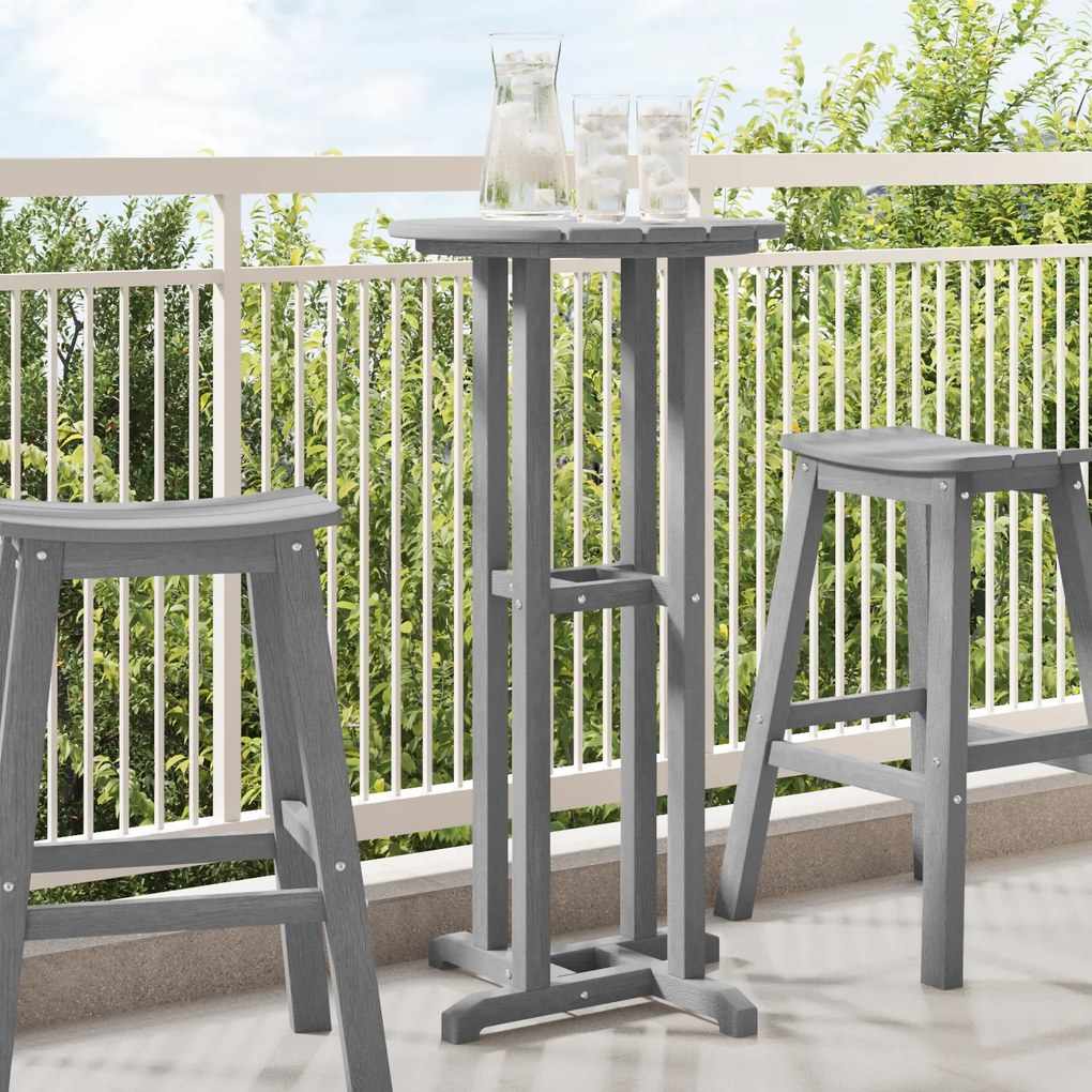 vidaXL Bar Table Ανοιχτό Γκρι 55x55x107 εκ. HDPE