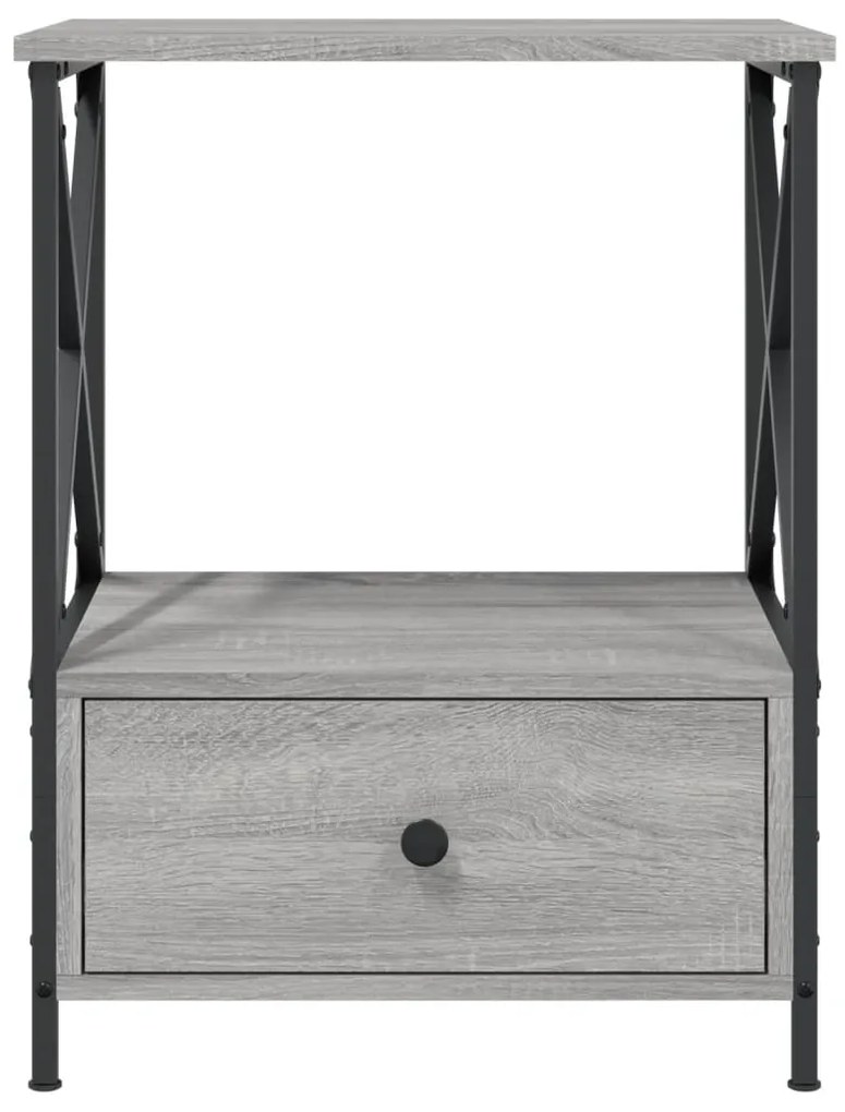 vidaXL Κομοδίνα 2 τεμ Γκρι Sonoma 50x41x65 εκ. από Επεξεργασμένο Ξύλο