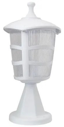 ZARDIN 203-0238 Vintage Επιδαπέδιο Φωτιστικό Φαναράκι Μονόφωτο 1 x E27 IP44 Λευκό Πλαστικό Σώμα-Μ17 x Π17 x Υ34cm Globostar 203-0238 Λευκό