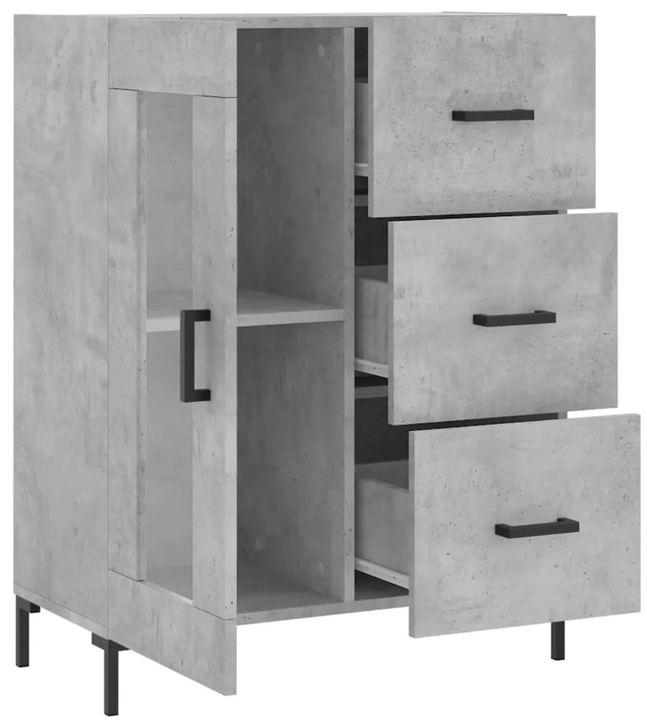 vidaXL Ντουλάπι Γκρι Σκυροδέματος 69,5x34x90 εκ. Επεξεργασμένο Ξύλο