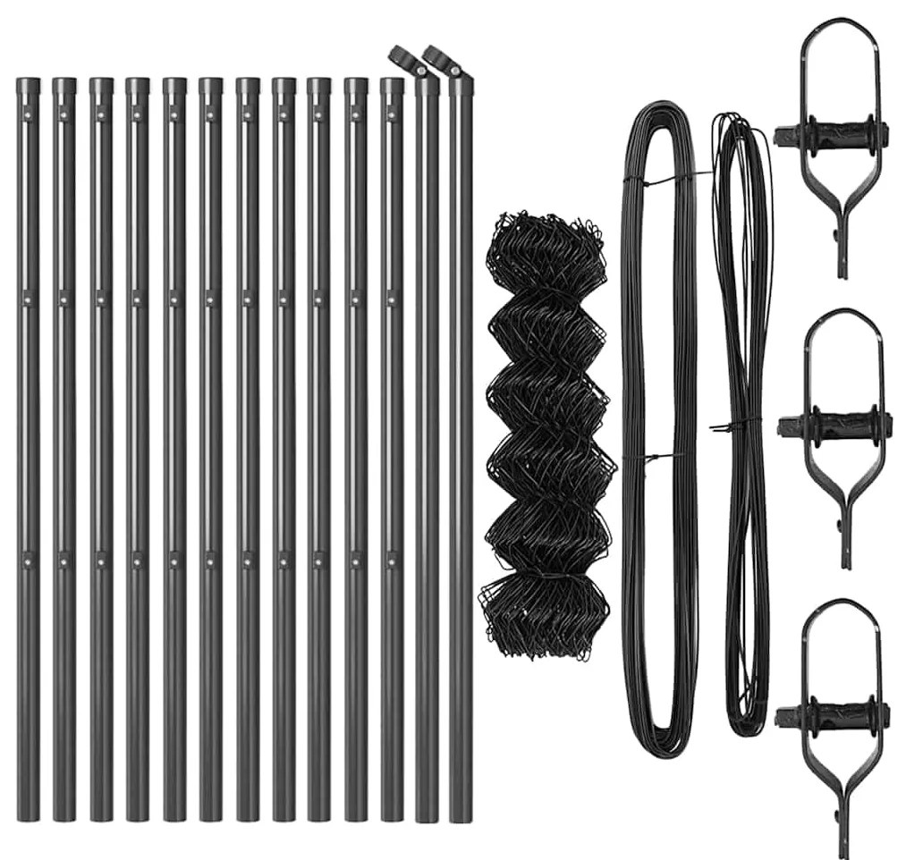 vidaXL Στύλος Περιφράξεων Γκρι 25 x 0,8 μ (60 x 60 χιλιοστά δίχτυ)