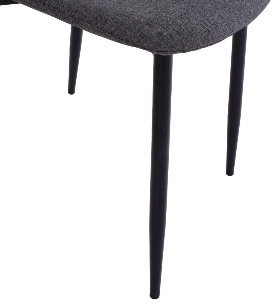 Σετ Τραπεζαρίας RAVEN C21068.02 5τεμ. Κεραμική Επιφάνεια Μαύρο Μάρμαρο-Γκρί Ύφασμα 120x70x73 εκ.