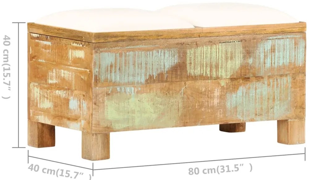 vidaXL Πάγκος Αποθήκευσης 80 x 40 x 40 εκ. από Μασίφ Ανακυκλωμένο Ξύλο