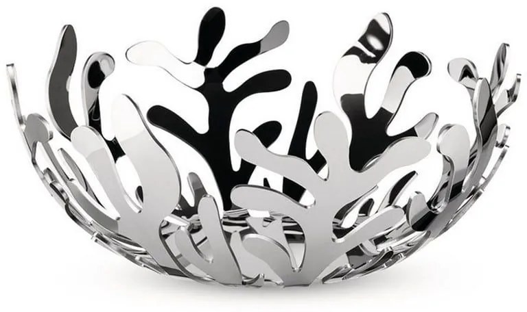 Φρουτιέρα Mediterraneo ESI01/21 Φ21x9,5cm Μεταλλική Silver με Δώρο 2 Δαχτυλίδια Πετσέτας Alessi Metal