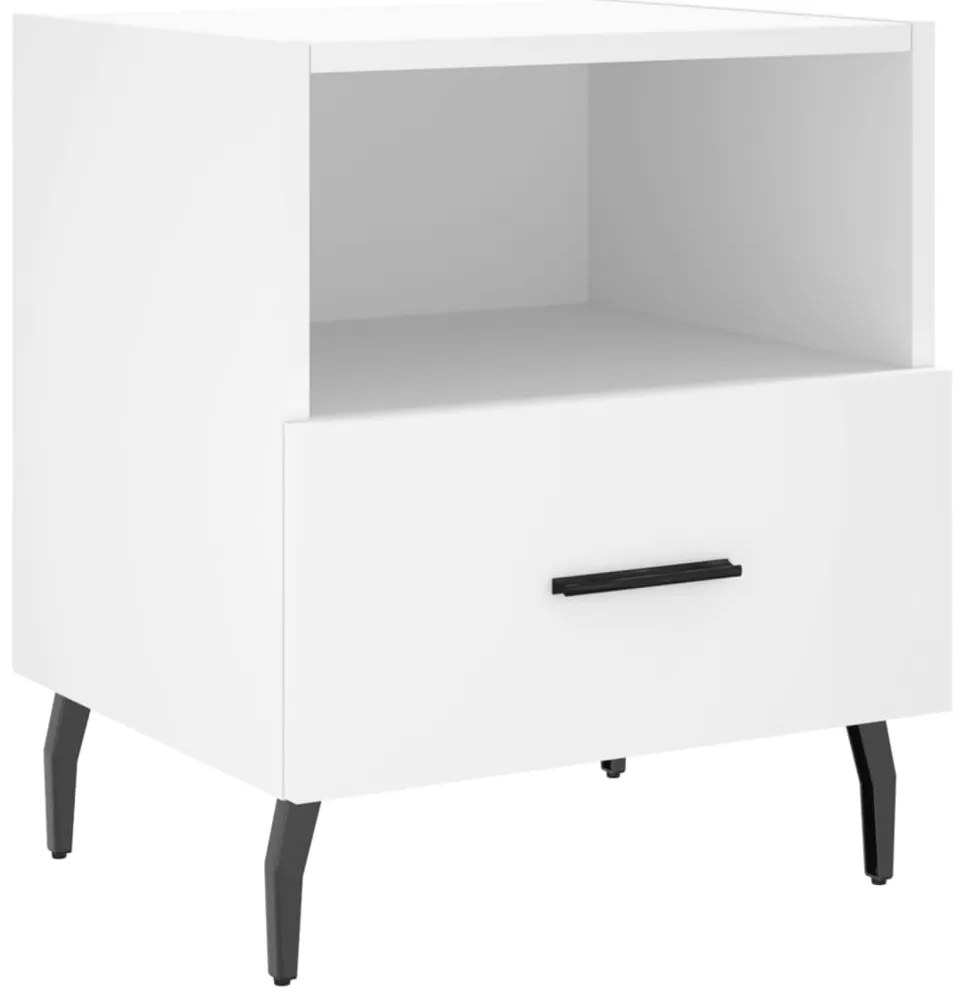 vidaXL Κομοδίνο Λευκό 40 x 35 x 47,5 εκ. από Επεξεργασμένο Ξύλο