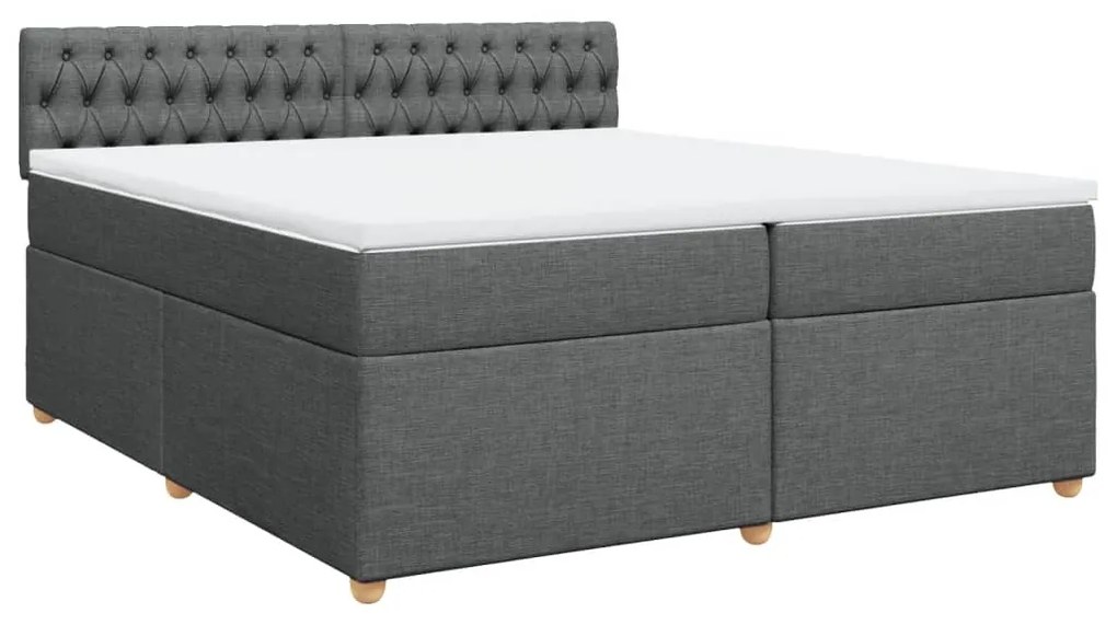 ΚΡΕΒΑΤΙ BOXSPRING ΜΕ ΣΤΡΩΜΑ ΣΚΟΥΡΟ ΓΚΡΙ 200X200 ΕΚ. ΥΦΑΣΜΑΤΙΝΟ 3286795