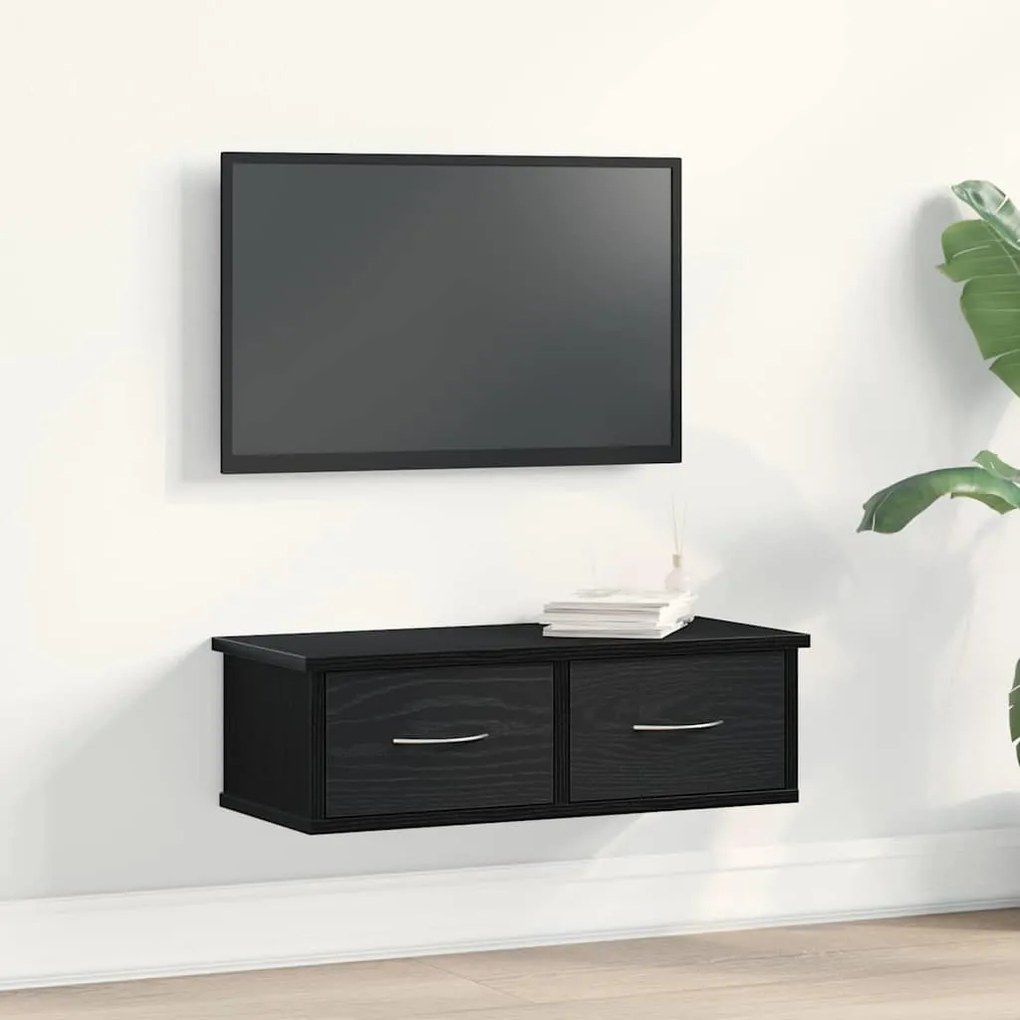 vidaXL Ντουλάπα Τοίχου Μαύρη δρυς 60 x 26 x 18.5 εκ Επεξεργασμένο ξύλο