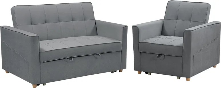 Σετ σαλονιού 2τεμ Commit  ύφασμα ανθρακί