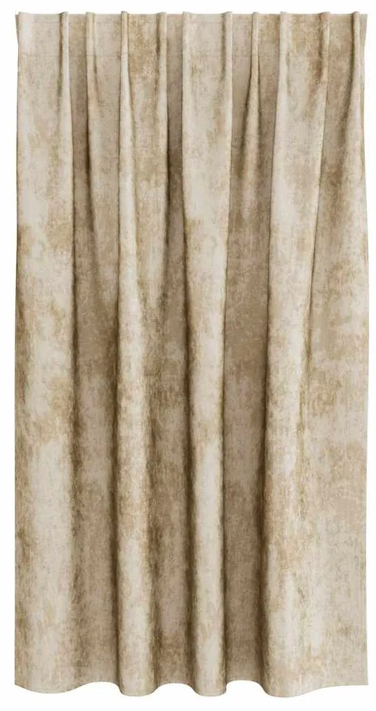 vidaXL Κουρτίνα με κουρτίνες 2 pcs Κρεμ 140 x 140 cm Βελούδο
