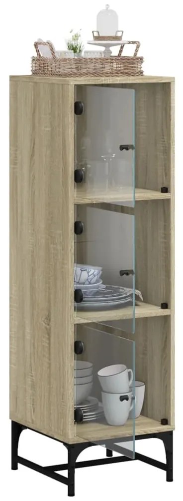 vidaXL Ντουλάπι Sonoma Δρυς 35 x 37 x 120 εκ. με Γυάλινες Πόρτες