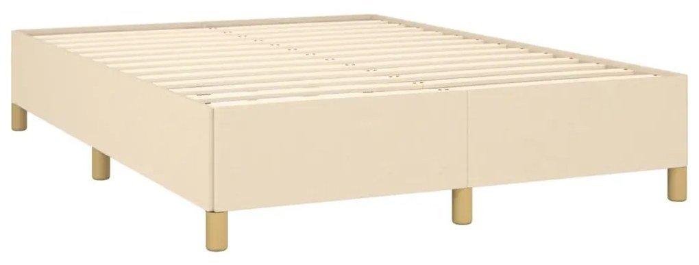 vidaXL Κρεβάτι Boxspring με Στρώμα Κρεμ 140x200 εκ. Υφασμάτινο