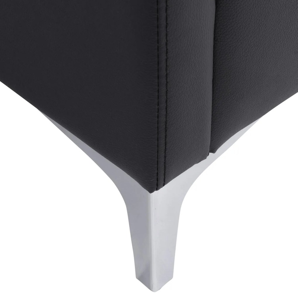 Καναπές Διθέσιος NELLIE με PU Μαύρο 113x71x71Υ εκ. 130x71x71 εκ.