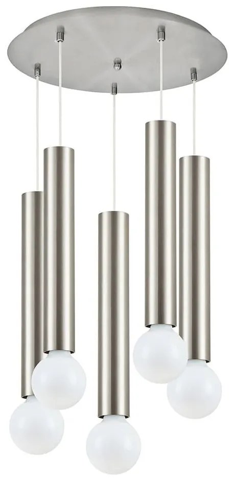 Φωτιστικό Οροφής Adept Tube 77-8663 5,5x300cm 5xE27 60W Nickel Homelighting