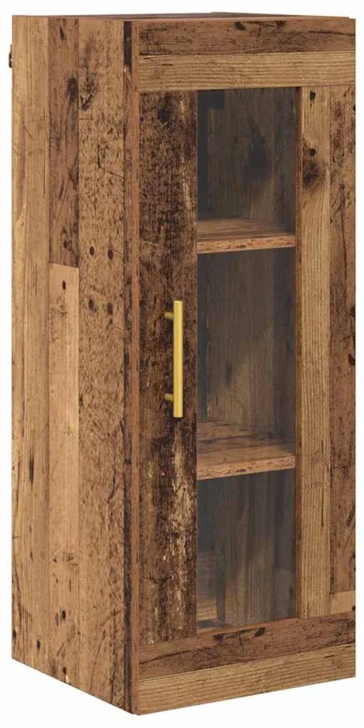 vidaXL Highboard 2 pcs Παλιό Ξύλο Γυαλί