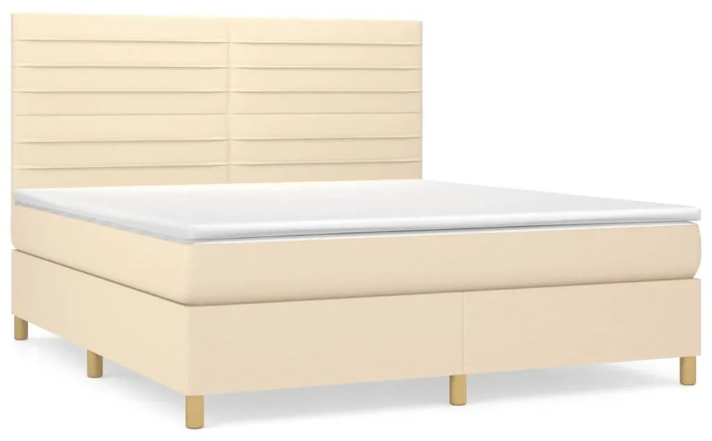 ΚΡΕΒΑΤΙ BOXSPRING ΜΕ ΣΤΡΩΜΑ ΚΡΕΜ 160X200 ΕΚ. ΥΦΑΣΜΑΤΙΝΟ 3142430