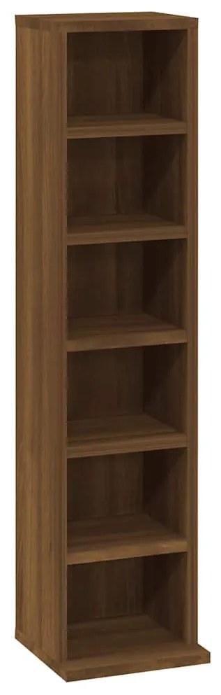 vidaXL Έπιπλο για CD Καφέ Δρυς 21 x 20 x 88 εκ. από Επεξεργασμένο Ξύλο
