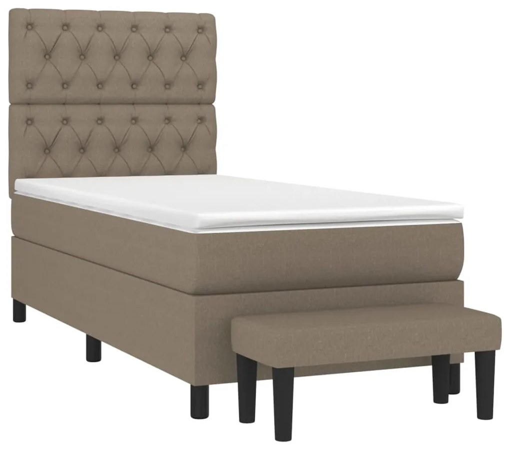 vidaXL Κρεβάτι Boxspring με Στρώμα Taupe 80x200 εκ. Υφασμάτινο