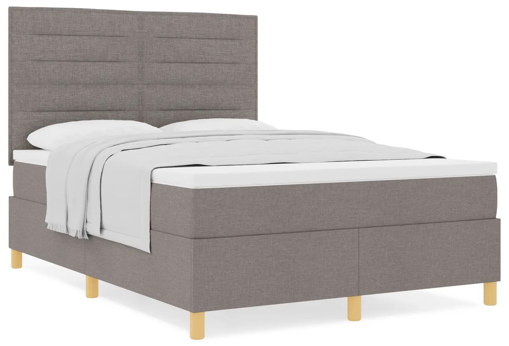 vidaXL Κρεβάτι με Μπαούλο και Στρώμα Ταφ 160x200 εκ Ύφασμα