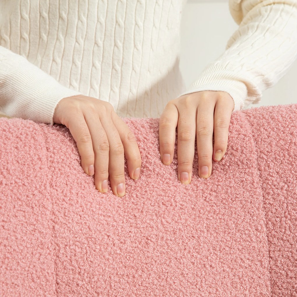 HOMCOM Κουνιστή Πολυθρόνα, Απαλό Κάλυμμα, Παχύ Μαξιλάρι, Ροζ