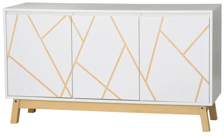 Μπουφές Aria pakoworld λευκό-φυσικό 120x35x67 εκ