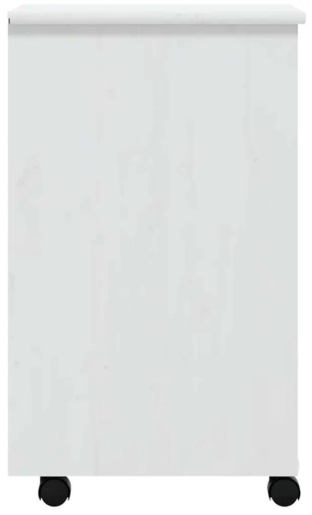 vidaXL Ντουλάπι Κυλιόμενο με Συρτάρια MOSS Λευκό από Μασίφ Ξύλο Πεύκου