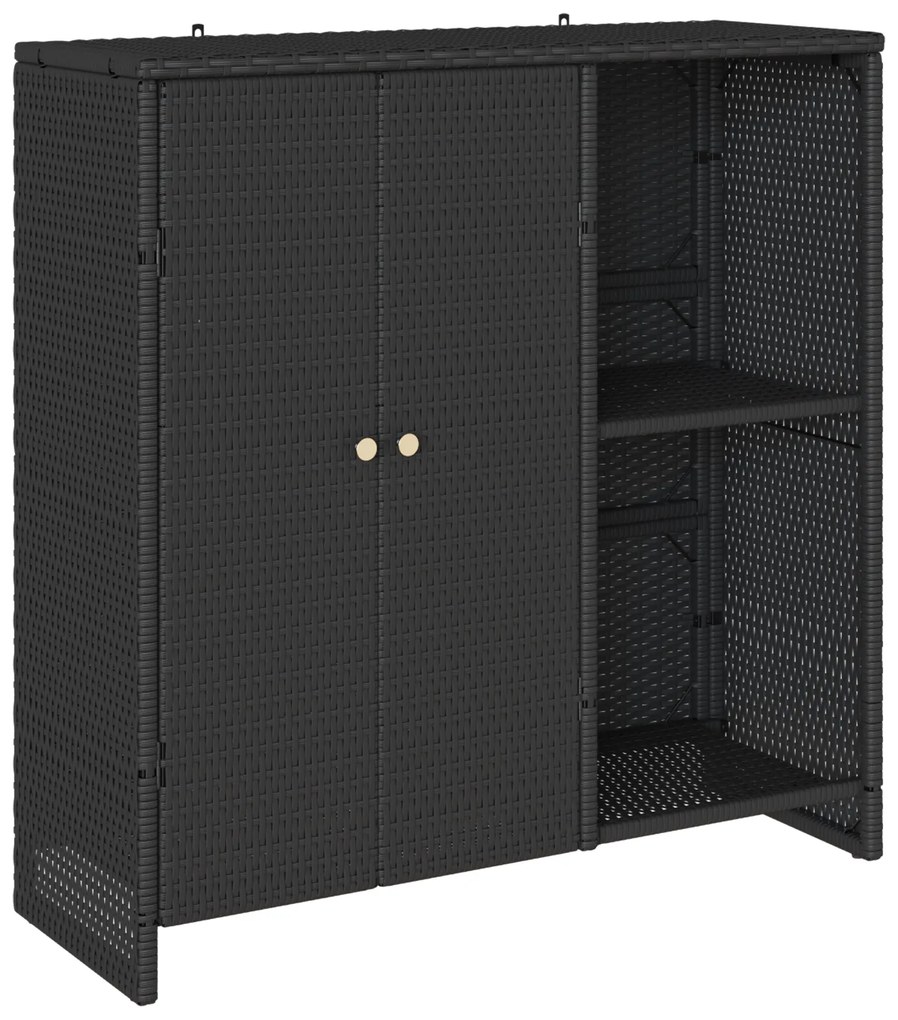 vidaXL Ντουλάπα αποθήκευσης  Μαύρη 100x36x102 εκ. Ρατάν