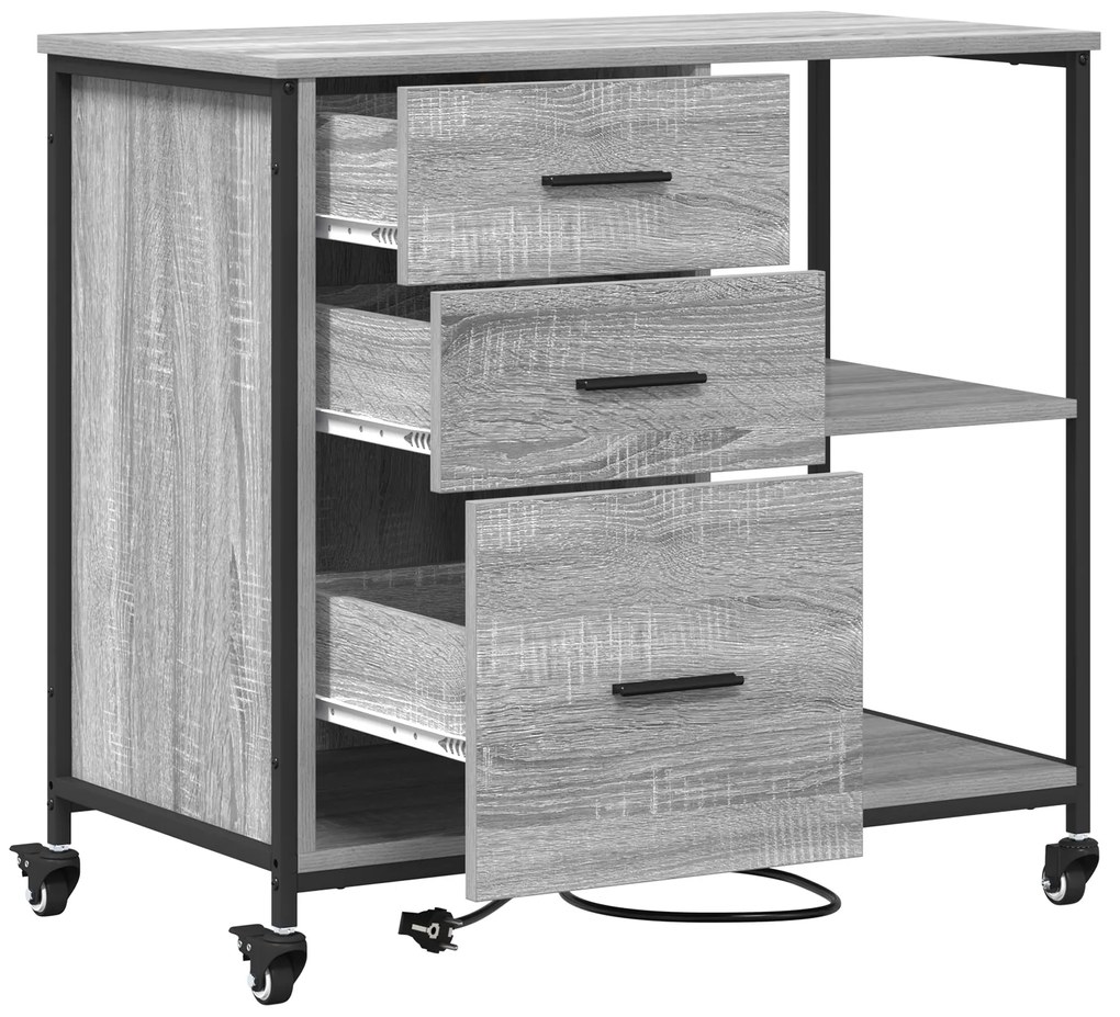 vidaXL Γραφείο Ντουλάπι Γκρι sonoma 76 x 41 x 72 cm Επεξεργασμένο ξύλο