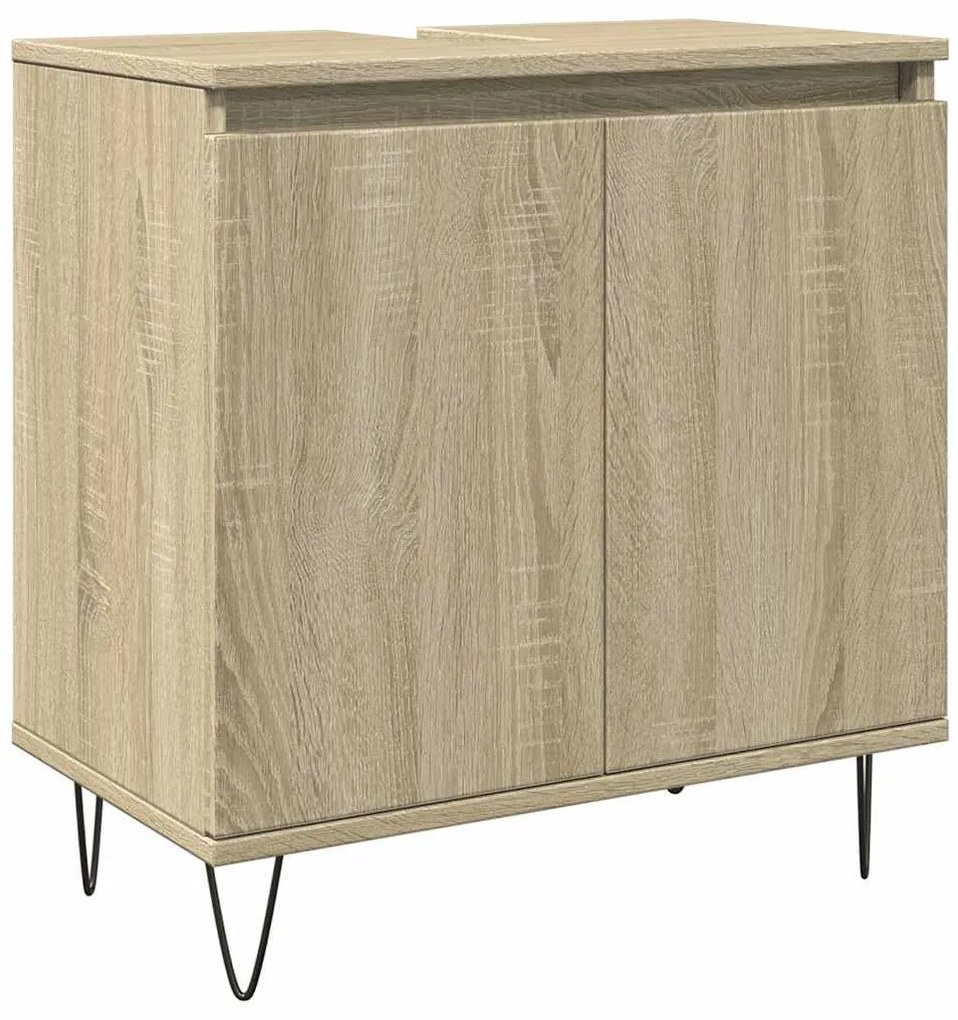 vidaXL Ντουλάπι Μπάνιου Sonoma Δρυς 58 x 33 x 60 εκ. από Επεξεργ. Ξύλο