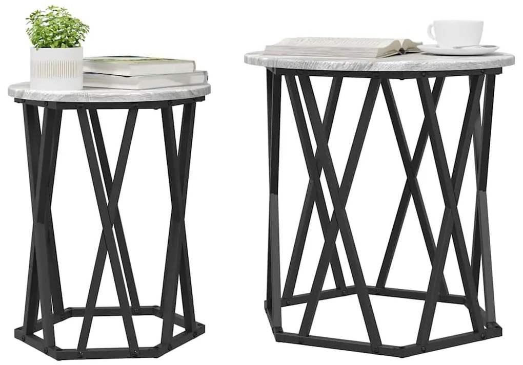 vidaXL Τραπεζάκι σαλονιού 2 pcs Γκρι sonoma 50 x 50 x 50 cm