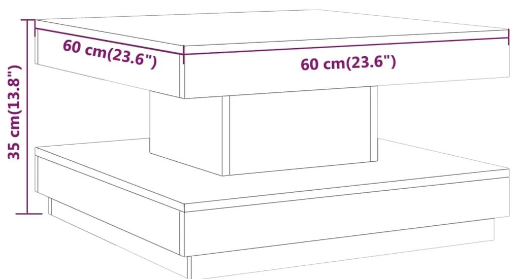 vidaXL Τραπεζάκι Σαλονιού Σκούρο Καφέ 60 x 60 x 35 εκ. από MDF