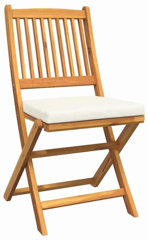 vidaXL Πτυσσόμενη Καρέκλα με μαξιλάρι 4 pcs Λευκό 49 x 57.5 x 92εκ