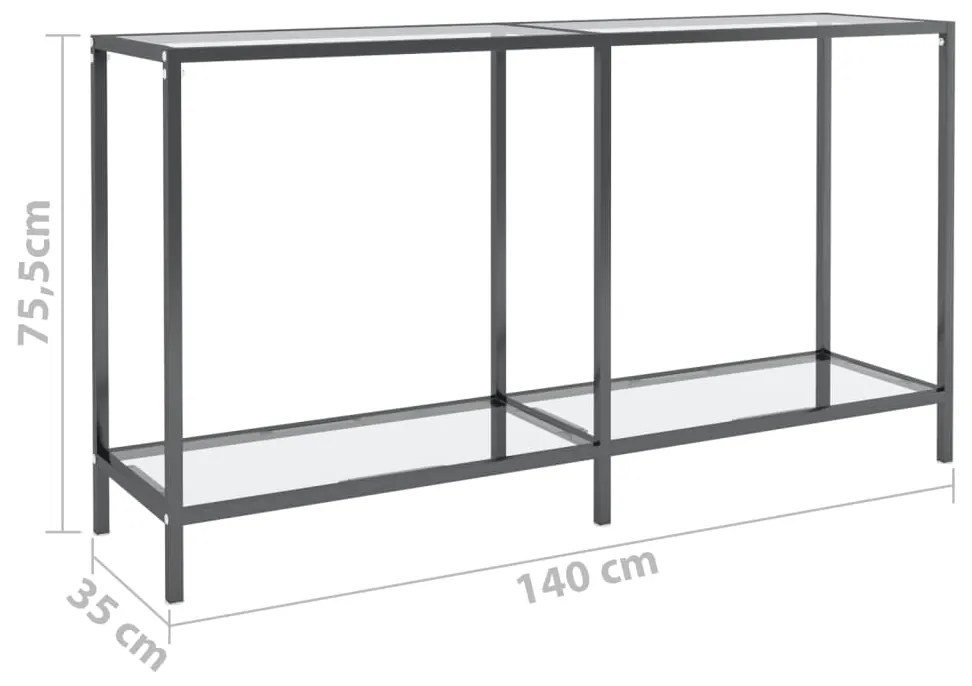 vidaXL Τραπέζι Κονσόλα Διαφανές 140 x 35 x 75,5 εκ. από Ψημένο Γυαλί