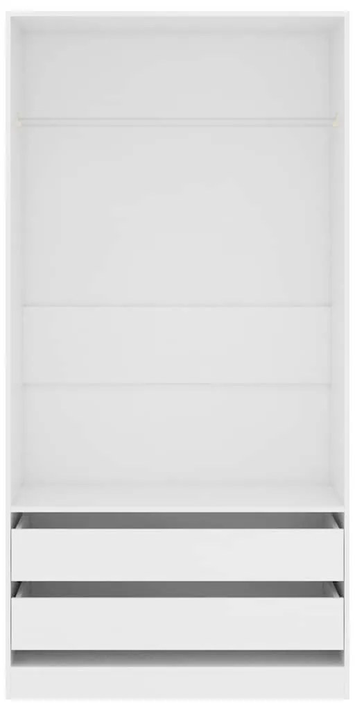 vidaXL Ντουλάπα Λευκή 100 x 50 x 200 εκ. από Επεξ. Ξύλο