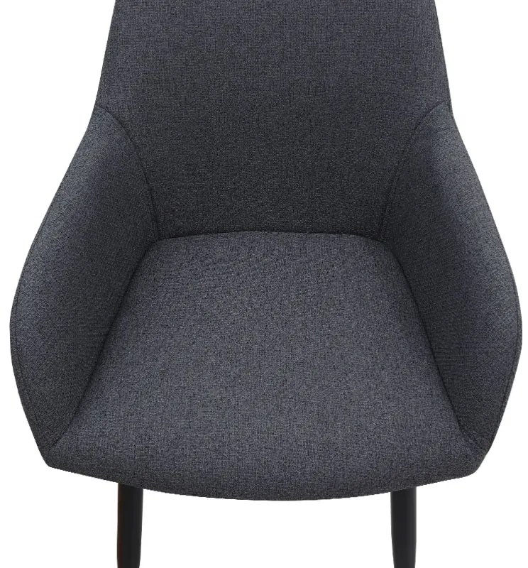 Πολυθρόνα τραπεζαρίας Monica Megapap γκρι ύφασμα - μεταλλικό μαύρο πόδι 54x57x84εκ.