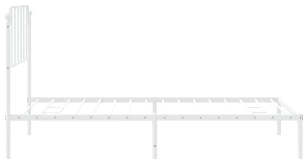 Πλαίσιο Κρεβατιού με Κεφαλάρι Λευκό 107 x 203 εκ. Μεταλλικό - Λευκό