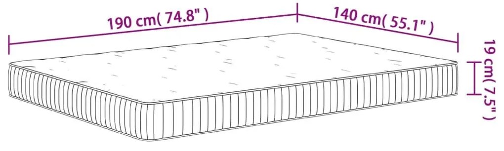 Στρώμα με Pocket Springs Μεσαία 140x190 εκ. - Λευκό