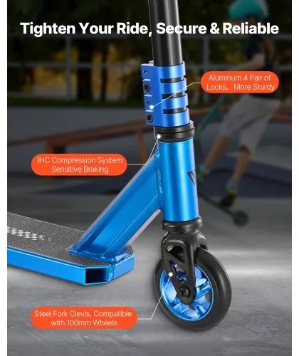 VEVOR Stunt Scooter Street Trick Scooters for Kids Adults Double Layer Deck