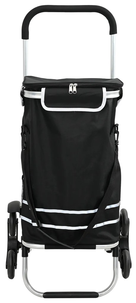 vidaXL Καρότσι Αγορών Μαύρο 47 x 39 x 100.5 εκ. Ύφασμα Oxford