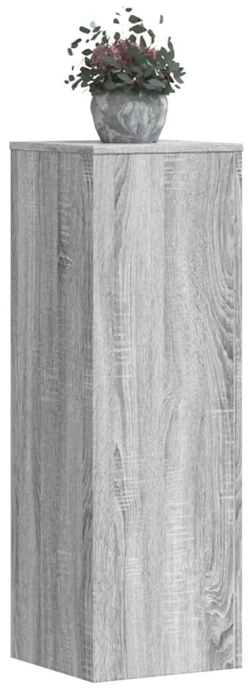 Βάσεις Φυτών 2 Τεμ. Γκρι Sonoma 33x33x100εκ. Επεξεργασμένο Ξύλο