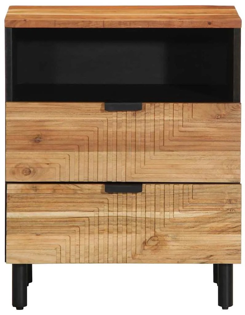 vidaXL Κομοδίνο με συρτάρι Καφέ 50 x 33 x 62 εκ. Μασίφ ξύλο ακακίας
