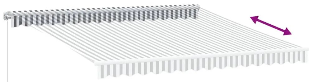 vidaXL Τέντα Πτυσσόμενη Χειροκίνητη με LED Ανθρακί / Λευκή 400x350 εκ.