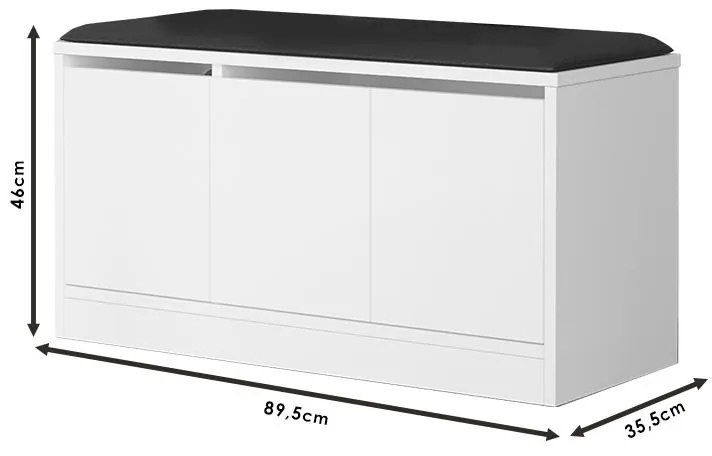 Έπιπλο εισόδου Firefly λευκό 89.5x35.5x46εκ 89.5x35.5x45.8 εκ.