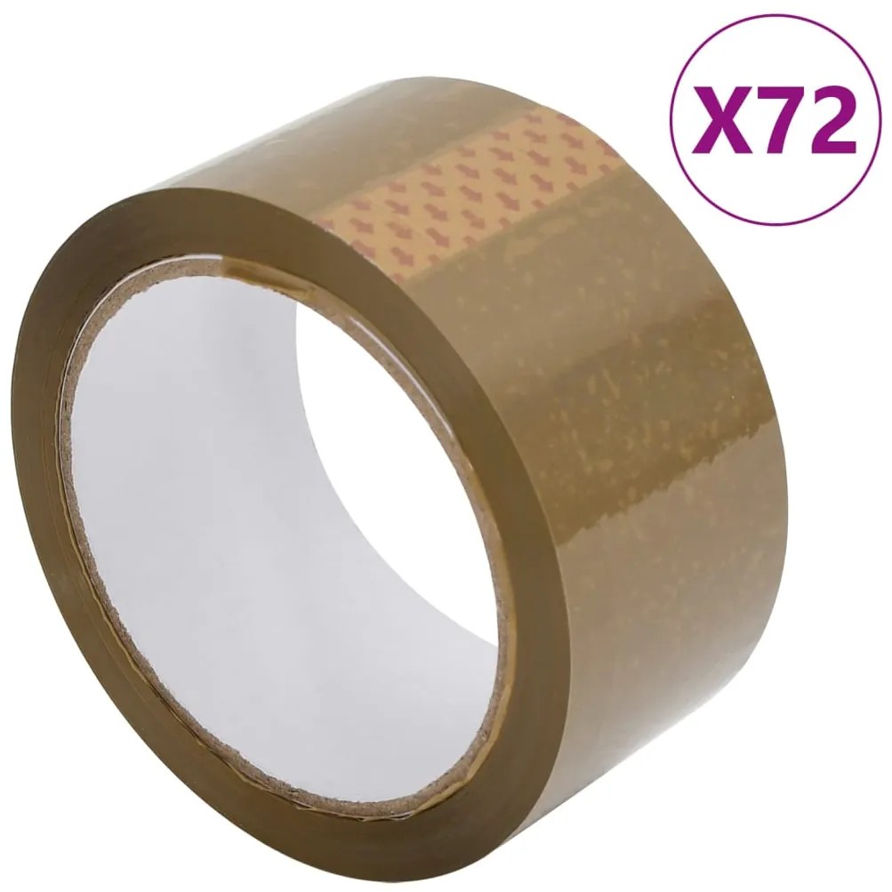 vidaXL Ταινίες Συσκευασίας 72 τεμ. Καφέ 48 χιλ. x 66 μ.
