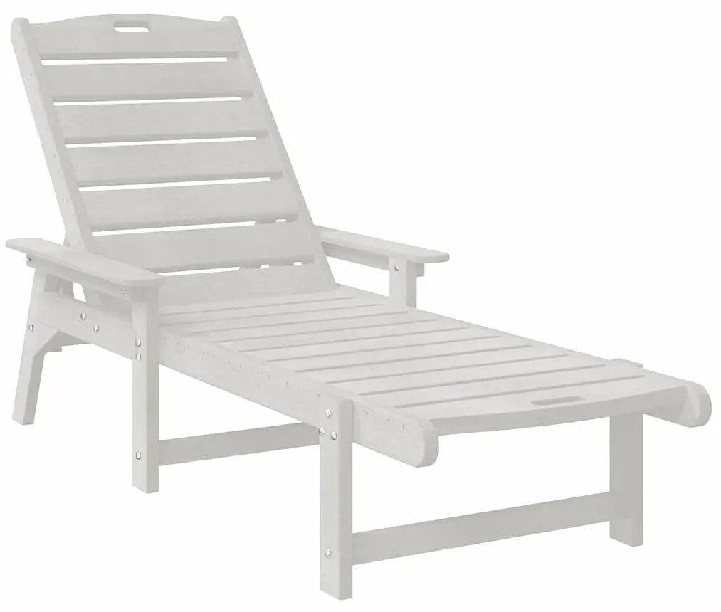 vidaXL Ξαπλώστρα Λευκό 73.5 x 92 x 90εκ HDPE
