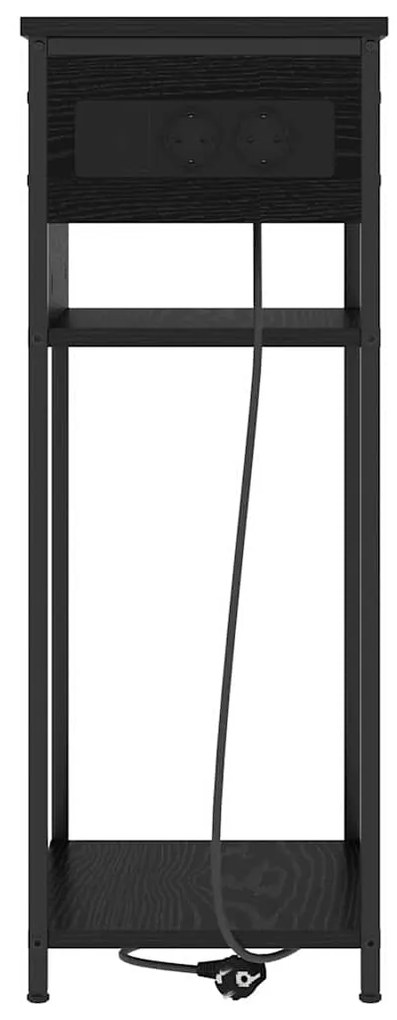 vidaXL Κομοδίνο Μαύρη δρυς 41 x 28 x 76 εκ. Επεξεργασμένο ξύλο
