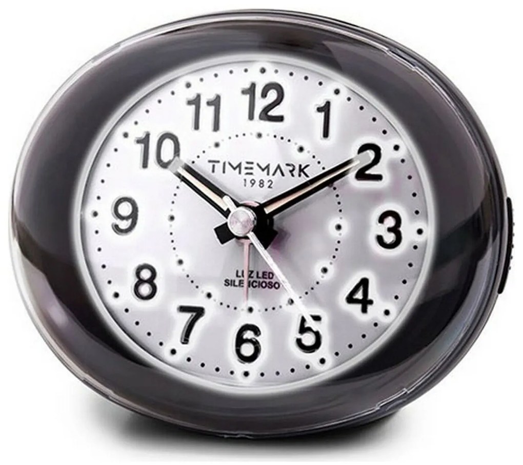 Αναλογικό Ρολόι Ξυπνητήρι Timemark Μαύρο Φως LED Αθόρυβο Snooze Νυχτερινή λειτουργία 9 x 9 x 5,5 cm (9 x 9 x 5,5 cm)