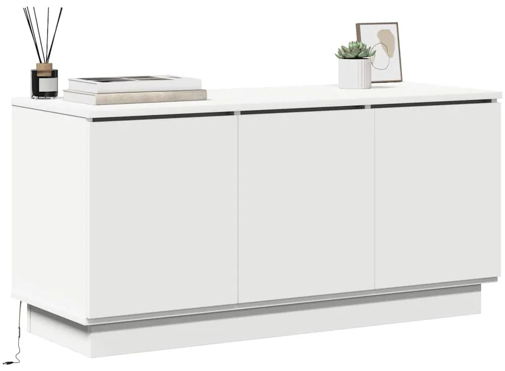 vidaXL Ντουλάπα Τηλεόρασης με LED Λευκό 100 x 38 x 49 εκ.